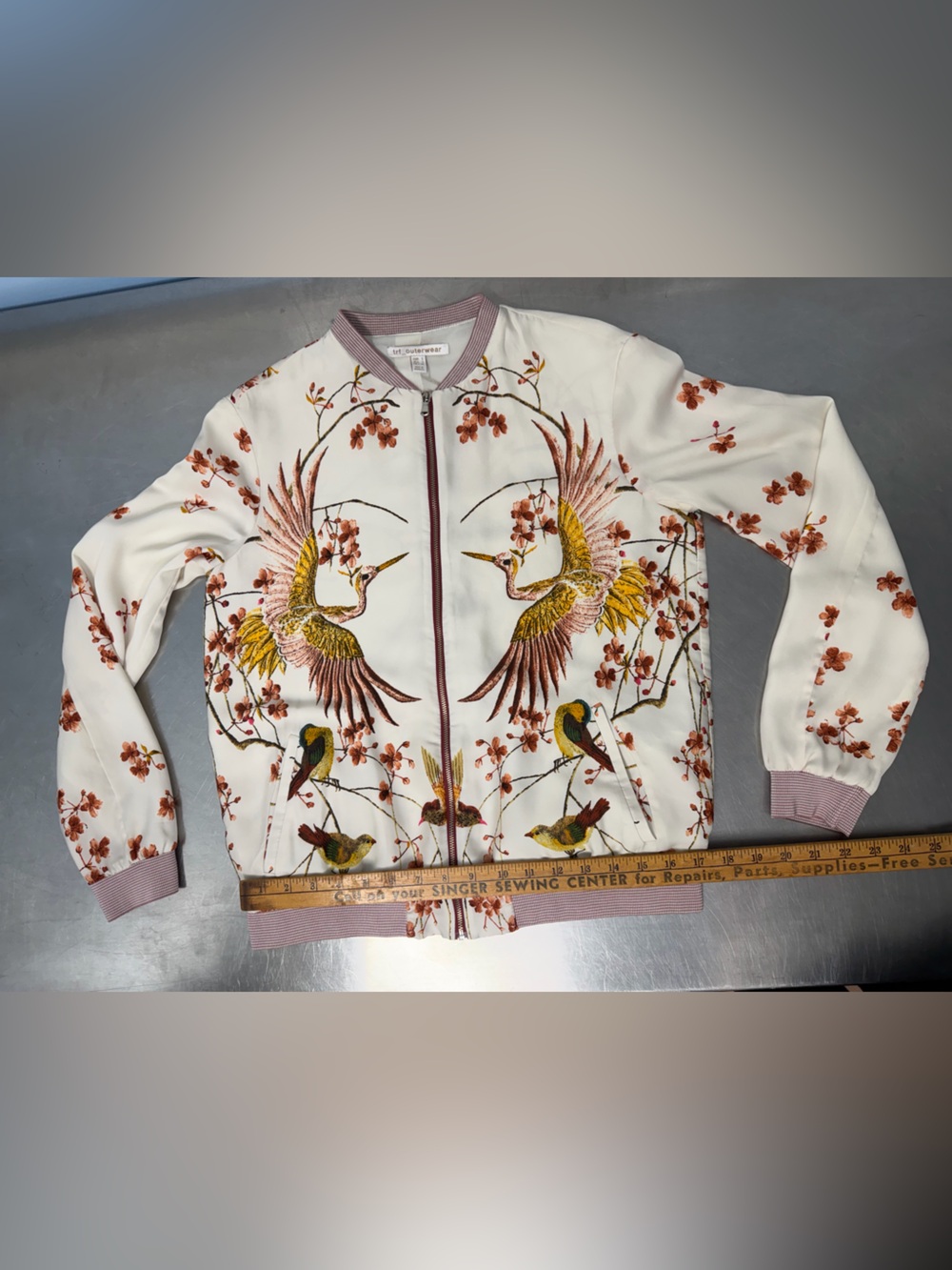 Zara Floral Bird Bomber Jacket - Picture 8 of 12